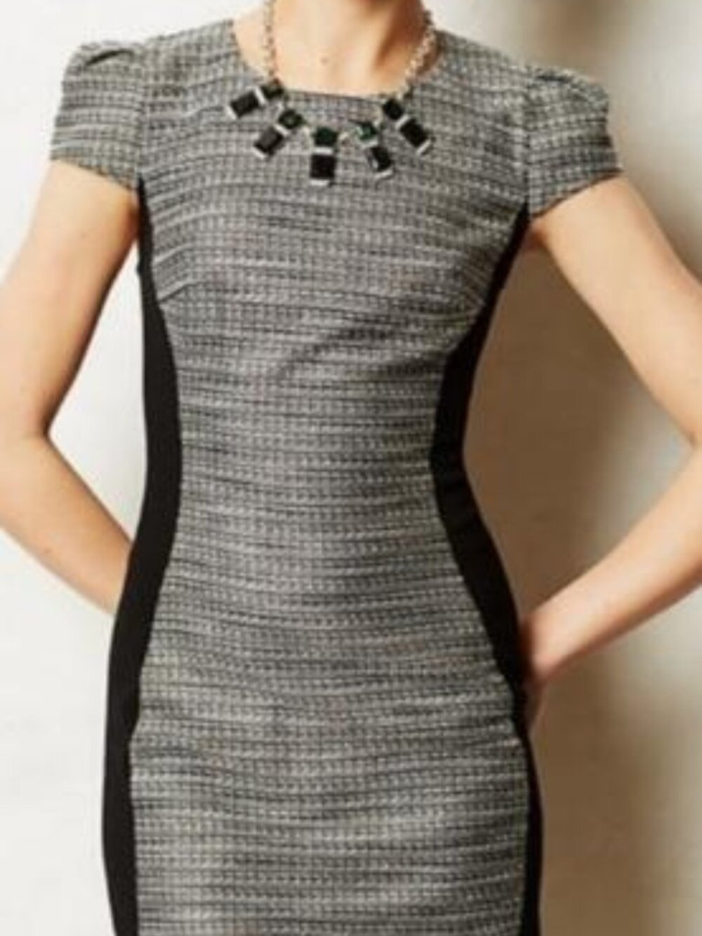 Anthropologie Moulinette Soeurs Metallic Tweed Sheath Dress